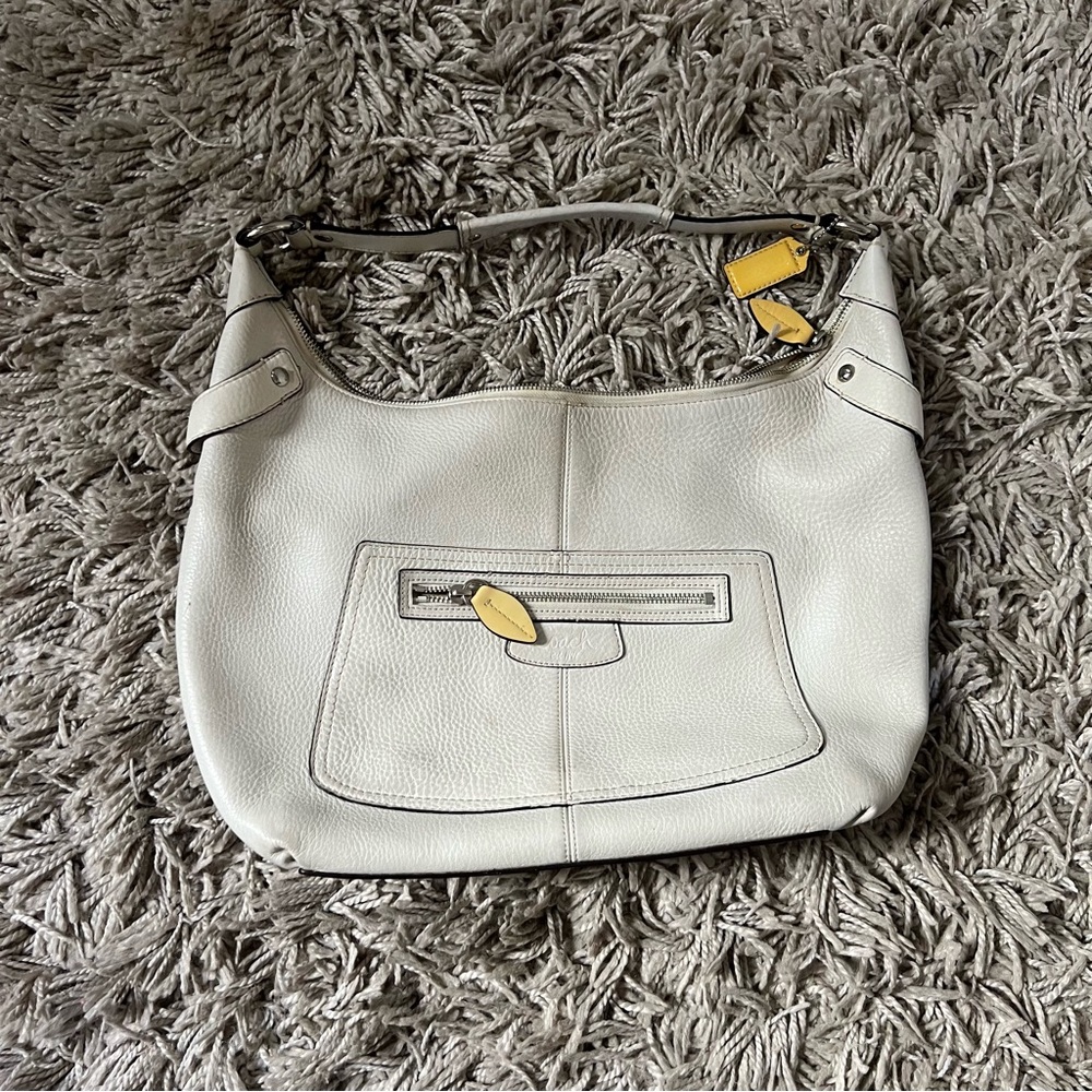 White Leather Coach Bag - Picture 11 of 12